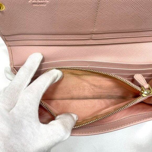 Prada Bifold Long Wallet Pink Fiocco 1 M1132 Wallet - Picture 8 of 10